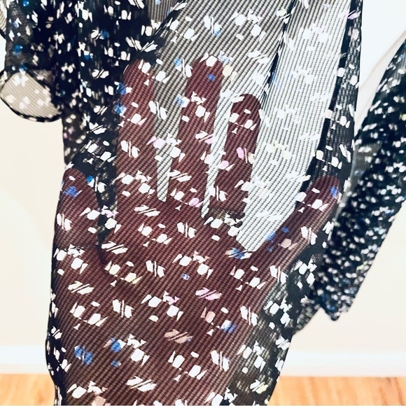 NWT BCBGeneration Sheer Cardigan/Kimono in Black with Small Design – Size XS/S ✨ - Picture 9 of 11